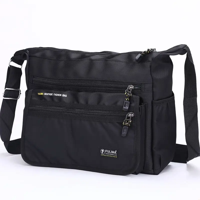 Dark Blue Black Gray Nylon Large Capacity Crossbody Multi-pocket Shoulder Messenger Bag Casual Business Commuter For Women Men