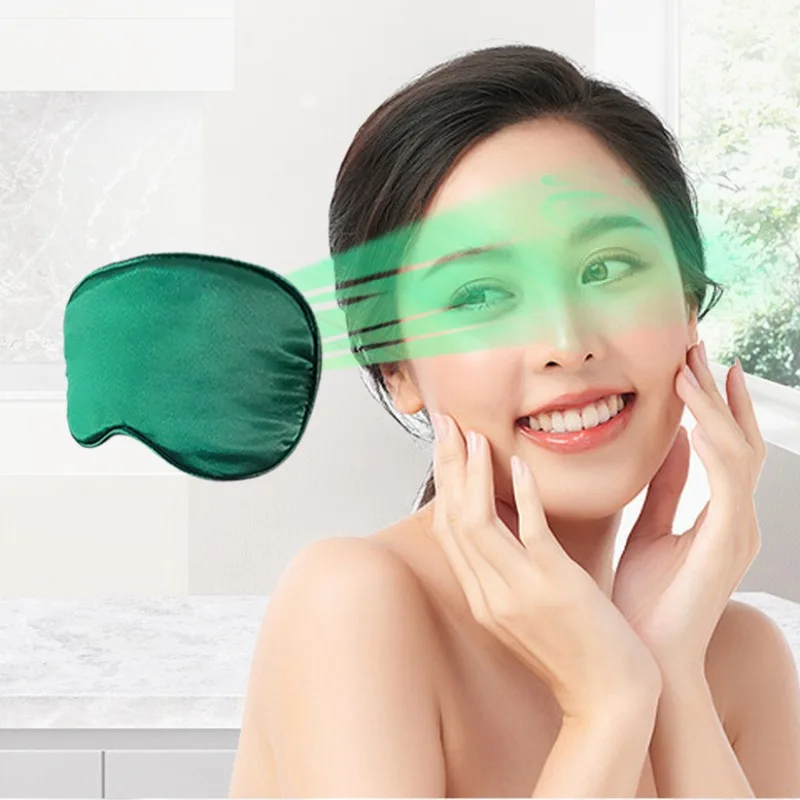 

Silk Sleep Mask USB Heated Eye Heating Mask Hot Steam Compress Eyes Cover Sleeping Silk Electrical Temperature Control Blindfold