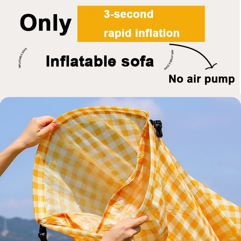 Outdoor Camping Inflatable Sofa Portable Inflatable Bed Music Festival Beach Resting Sofa Lounge Quick Inflatable Sleeping Bag