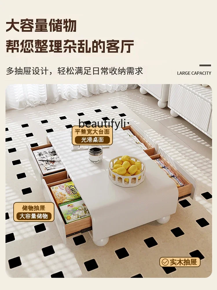 

K185 Cream Style Tea Table Living Room Home Modern Minimalist Creative and Slightly Luxury Tea Table