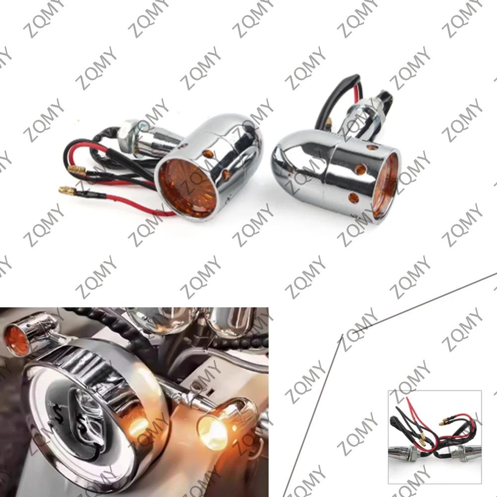 

Motorcycle Universal Retro LED Turn Signal Amber Brake Indicator Running Lamp Tail Light For Harley Kawasaki Yamaha etc.