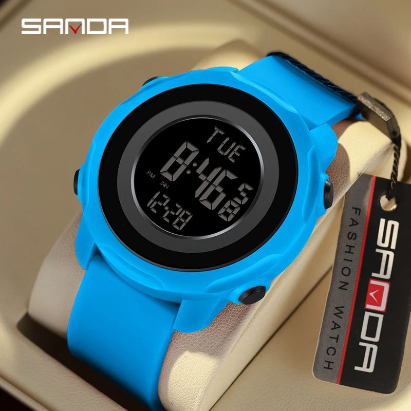 

SANDA 6122 2023 Top Brand Luxury New Men Watches Sports Pedometer Calories 50M Waterproof LED Digital Watch Military Wristwatch