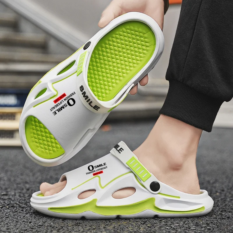 

Новые летние мужские тапочки с толстой подошвой, противоскользящие, одно слово, домашние и уличные мужские повседневные удобные легкие сандалии