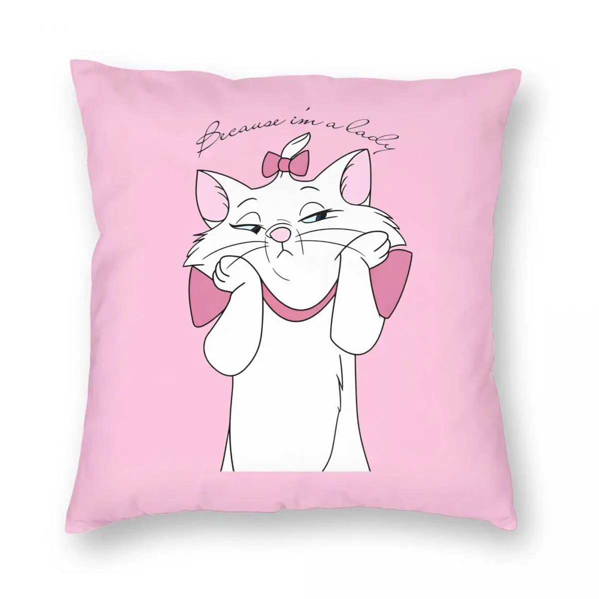 The Aristocats Marie Cat Cute Pillowcase Printing Polyester Cushion Cover Gift Throw Pillow Case Cover Home Zipper 40*40cm