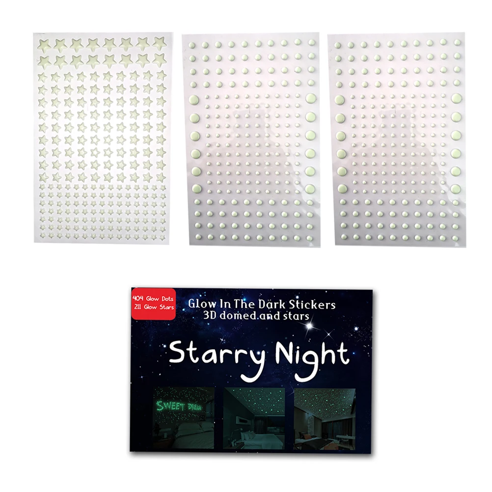 

3D Glow In The Dark Wall Stickers Star Luminous Paste Bedroom Living Room Decoration Ceiling Stereoscopic Fluorescent Stickers
