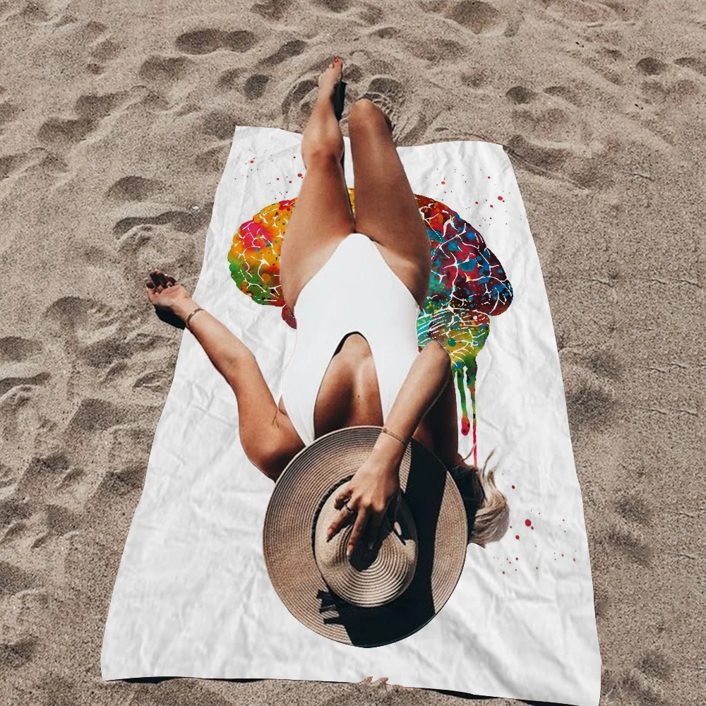 

Brain Abstract Art Painting Big Microfiber Beach Towels Quick Dry Towel Sand Beach Towels Pool Towel For Travel Swim Pool Yoga