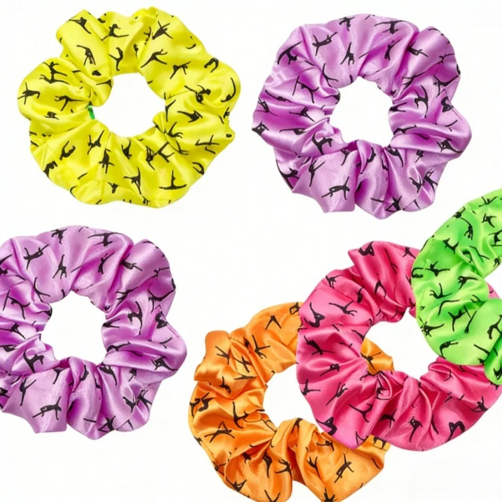 

Gymnastics Dance Print Scrunchies Hair Tie High Elasticity Elastic Cute Hair Band Ponytail Holder Women Hair Accessories