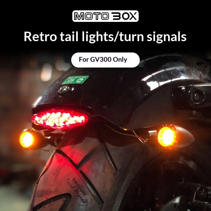 【Premium】For Hyosung GV300s retro LED tail light brake light three-in-one rear turn signal short tail license plate holder