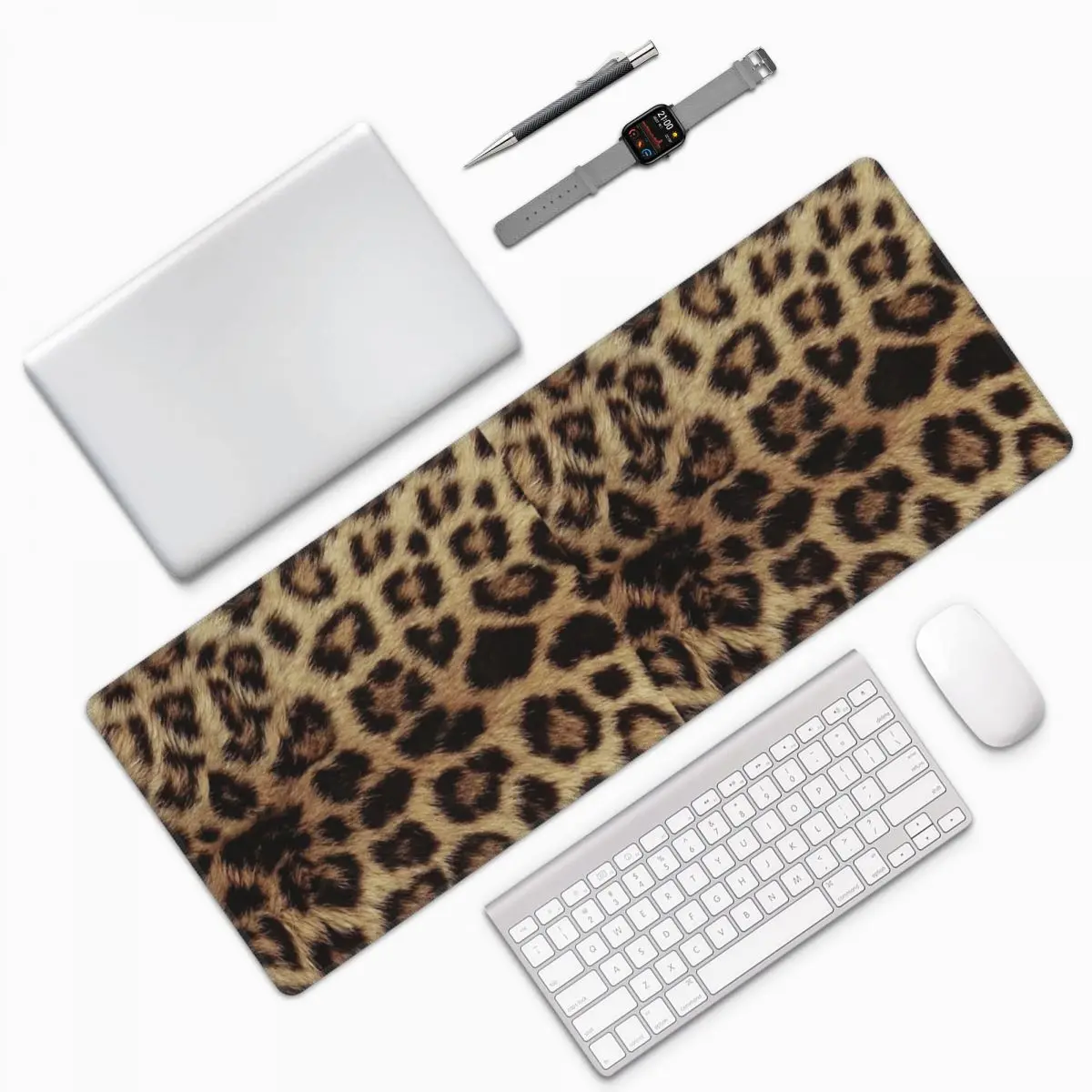 Leopard Cheetah Fur Hide Animal Fur Pattern Large Mouse Pad Computer Keyboard Mouse Mat Gamer PC Laptop Desk Mat Table Mats