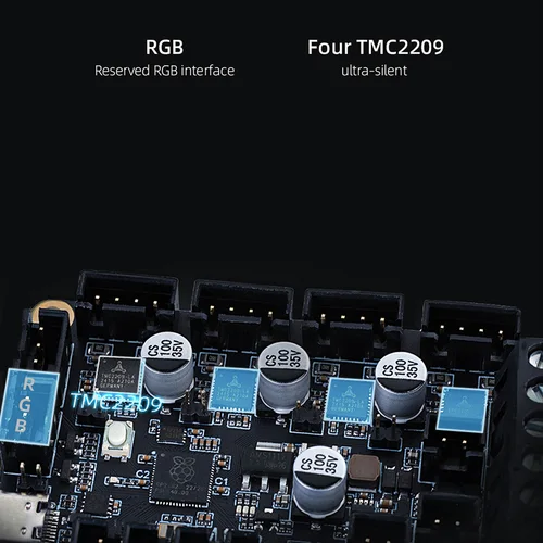Imagen 2 del producto Placa Mellow Fly Micro 4 V1.0 HV 4 ejes 32 bits Raspberry Pi RP2040 para impresora 3D Uart TMC2209, Klipper Canbus Voron V0.1 Ender3
