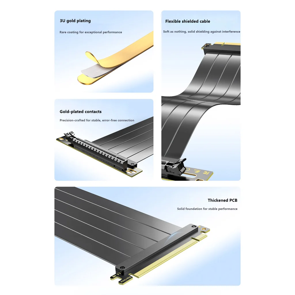 PCIe 3.0 / 4.0 X16 GPU Extensi - Pcie 4.0 X16 Riser Cable 90 Degree 评论和价格