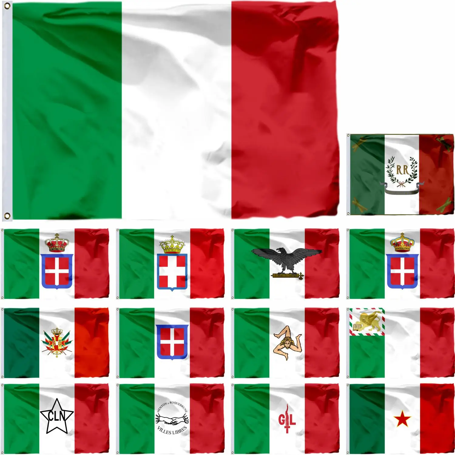 Italy Military Flag Republic Venice Menton Roquebrune Bandiera Delle Brigate Garibaldi Partigiane Banner 60x90cm/90x150cm