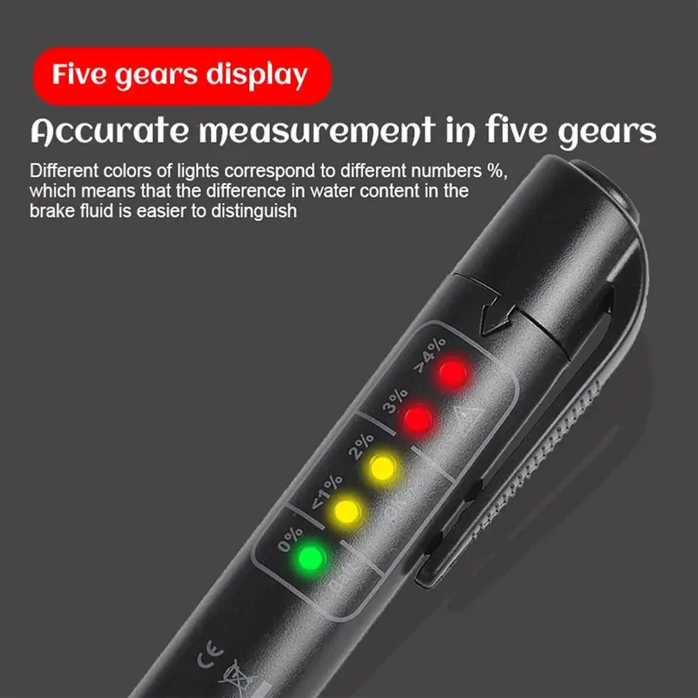 جديد أسود الفرامل السائل تستر سائل الفرامل الصغيرة اقلام الفحص شاشة LED اختبار رطوبة زيت الفرامل لسلامة سيارتك #4