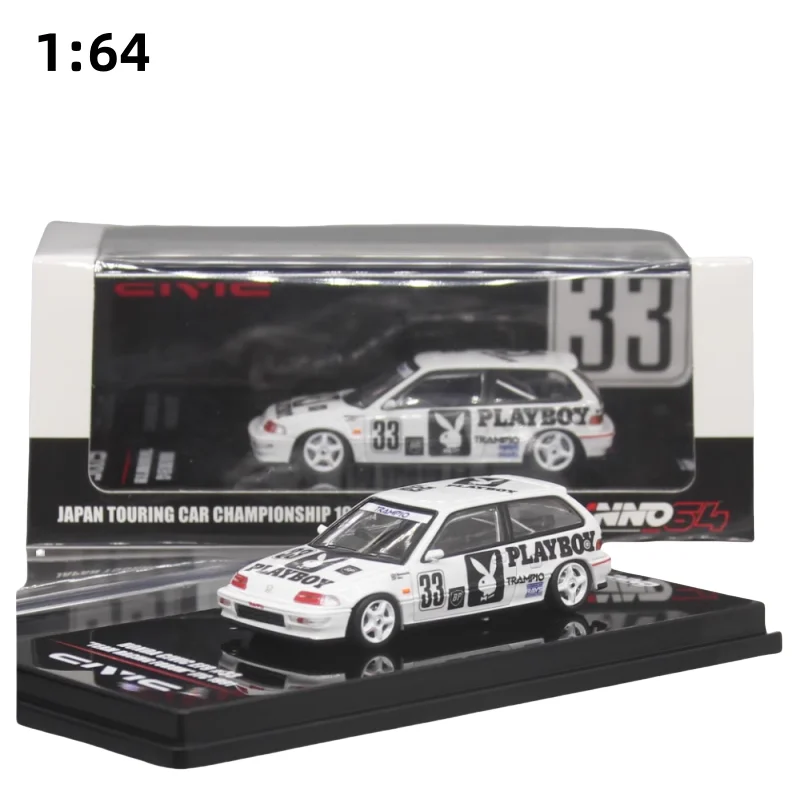 1:64 1991 Japan JTCC EF9 Civic 4 generation alloy car model, children's collection of decorative toys, children's holiday gifts.