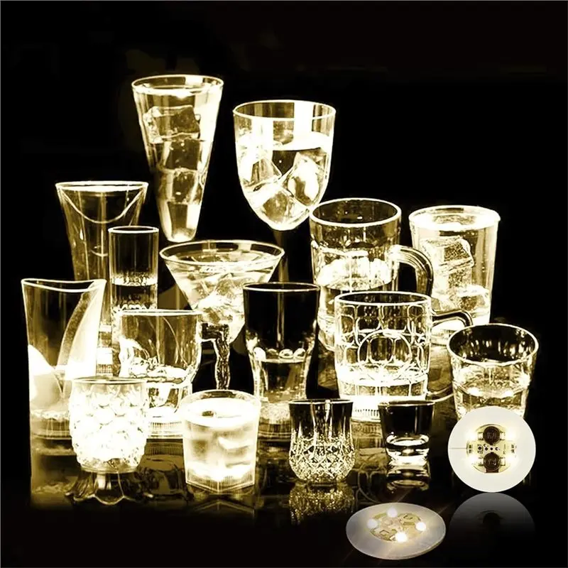 ABYN-Light Up Bar Coaster, RGB LED For Drink Stickers 25Pcs For Drinks, Liquor Bottle Lights view 4