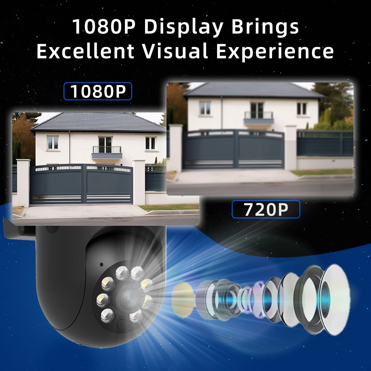 JOOAN 2MP PTZ IP كاميرا المنزل الذكي اللون ليلة السيارات تتبع الأمن واي فاي كاميرا اتجاهين الصوت CCTV كاميرا مراقبة فيديو