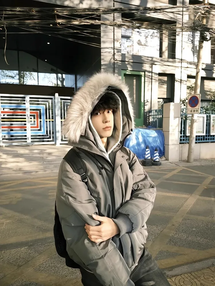 Thiened American Retro Parka Jaet in cotone con collo in pelliccia per uomo e donna Cappotto con cerniera ort per abbigliamento da lavoro alla moda giovanile