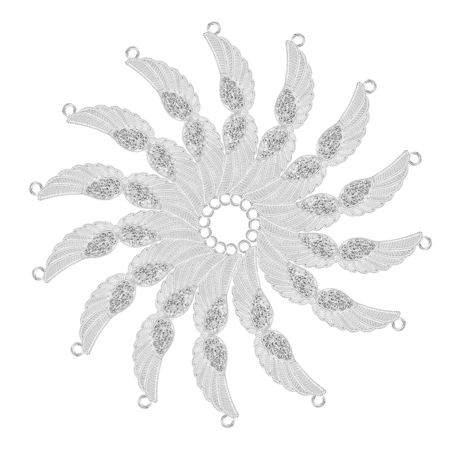 

50pcs Retro Rhinestone Wing Charms Angel Pendant For Diy Jewelry Making Supplies Necklace Bracelet Earrings Silver Craft