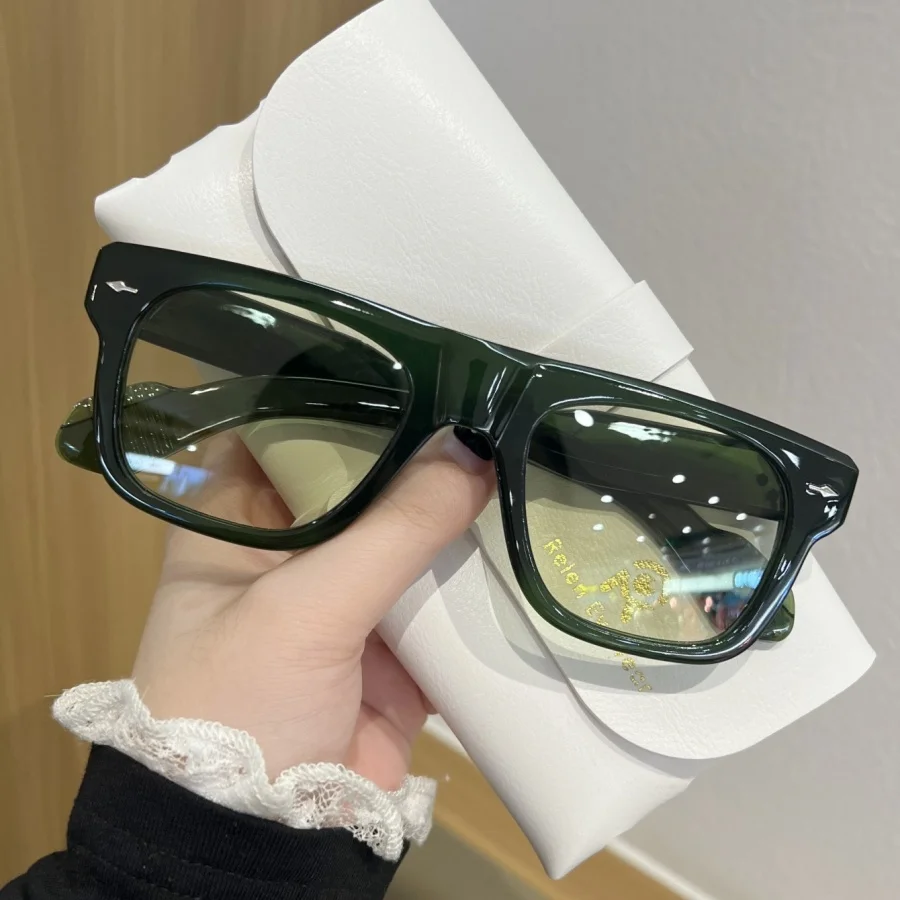 1Pc Unisex Fashion Glasses New Dopamine Square Frame Stylish Vibrant Casual Versatile Trendy Street Style Christmas Gift Black F