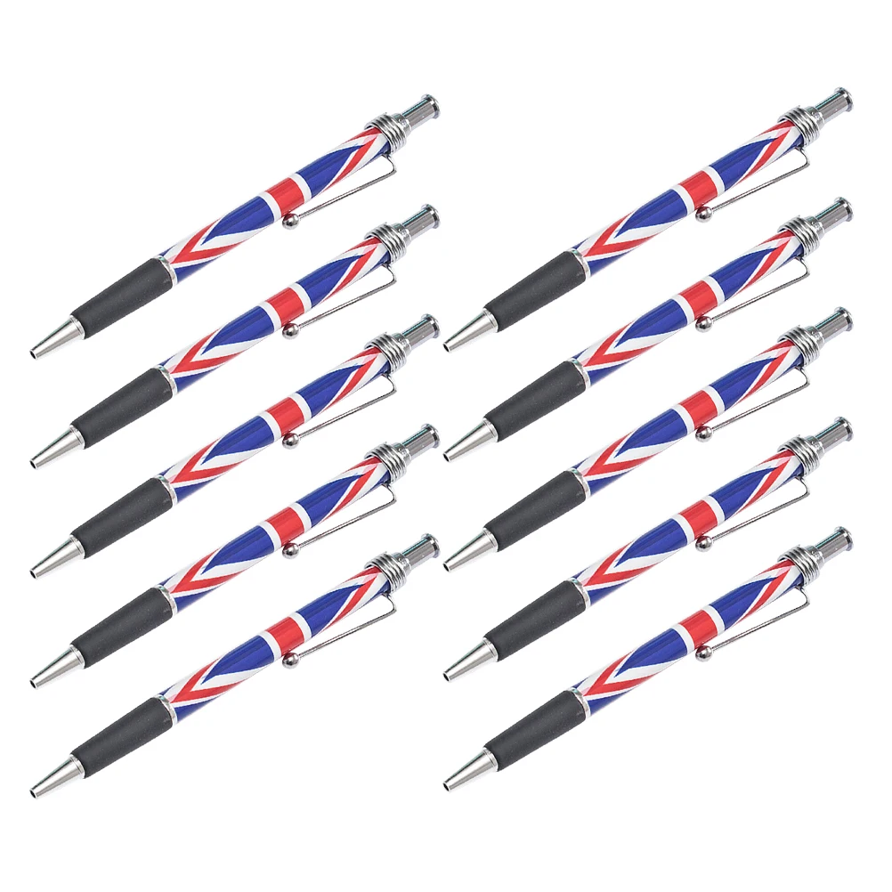 

10pcs Office Pen Office British Flag Writing Tool Use Home Use Ballpoint Black Comfortable Writing Pen Ink