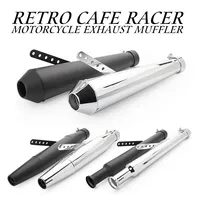 .Retro Cafe Racer Motorcycle Exhaust Muffler Pipe Modified Tail System For CG125 GN125 Cb400ss Sr400 EN125 XL883 1200 Universal