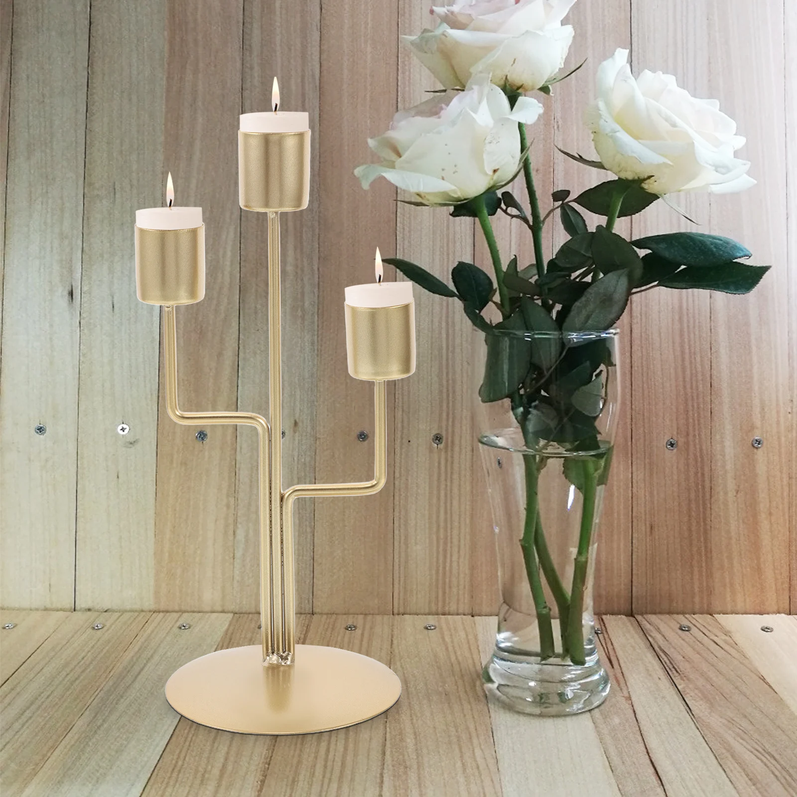 

Candlestick Ornament Vintage Decor Candlelight Dinner Props Metal Sticks Holder Iron Holders for Candlesticks Gold
