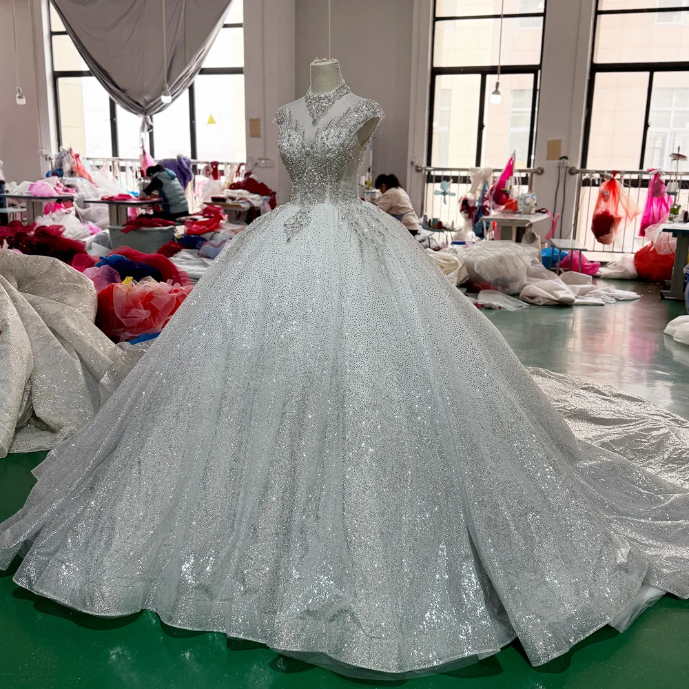 Abito da sposa Robe De Mariee Abito da ballo con maniche ad aletta Sweetheart con lacci sul retro Abito da sposa personalizzato