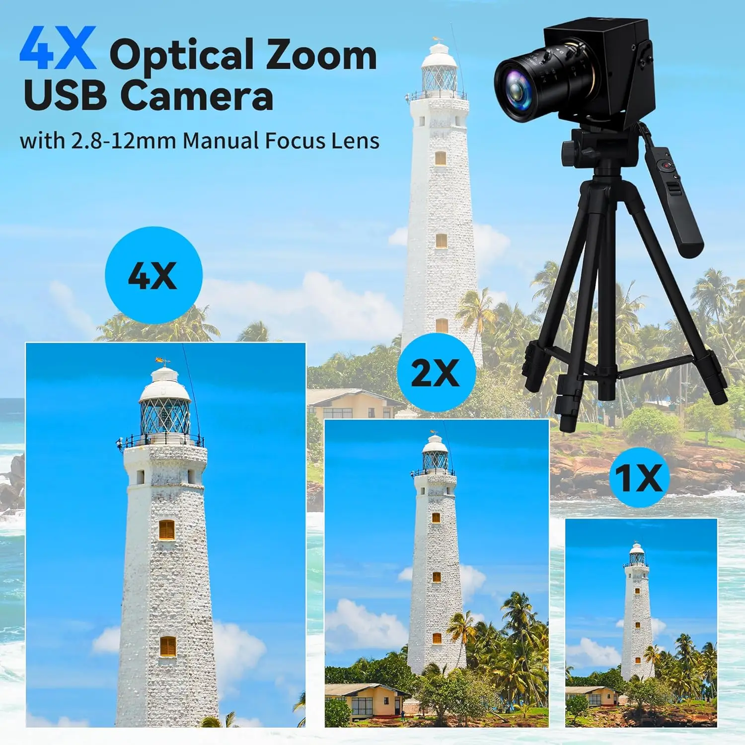 ELP Global Shutter USB Camera 1200P 90FPS PC Webcam Optical Zoom Camera Golf Swing Camera For Meeting Church Live Streaming VR