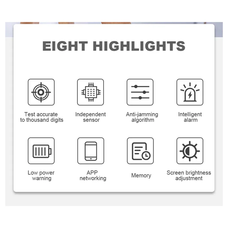 AK51-1 Set Air Quality Monitor Gas  Pm2.5 HCHO TVOC Co2 Temperature Humidity Multifunctional Capacitive Touch Screen