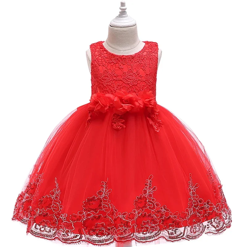 2-12Y Girl Summer Lace Princess Dress Children Floral Gown Dresses For Girls Clothing Kids Birthday Party Tutu Custome Vestidos