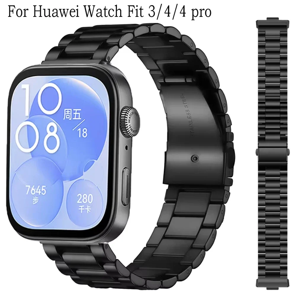 

Металлический ремешок для часов Huawei Watch Fit 4/3, высококачественный сменный браслет из нержавеющей стали, аксессуары для часов Huawei Fit 4 pro