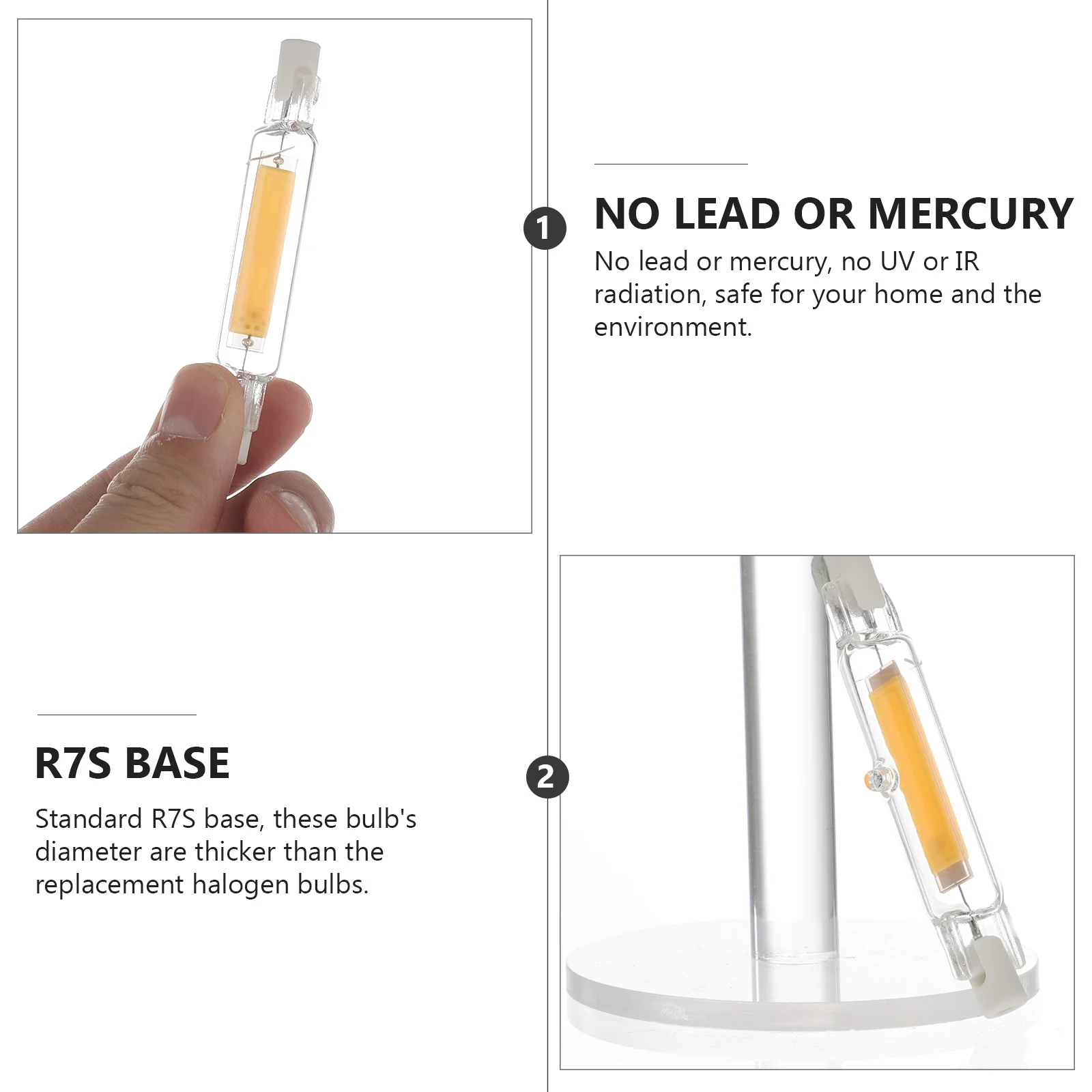 6W 220V 78Mm Base LED Double Ended Light Bulb Cob Chip Halogen Replacement J Type Floodlight Bright Efficient