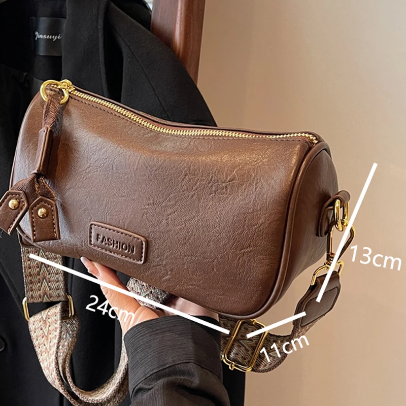 High Quality Soft Leather Women\'s Crossbody Bag New Luxury Female Tote Bags Solid Color Simple Girl Shoulder Sac A Main Wallet