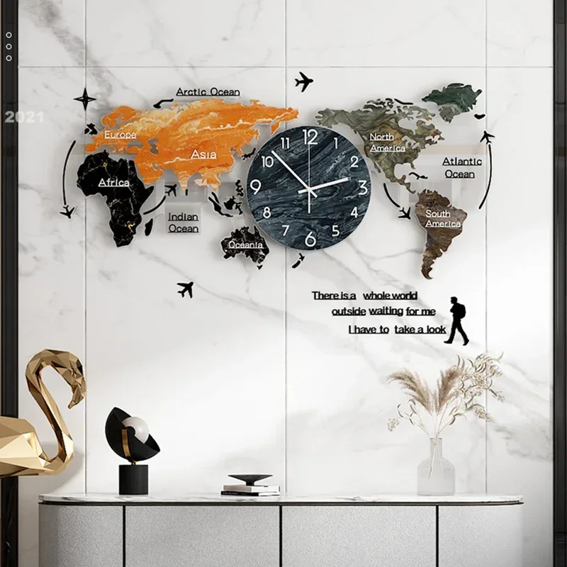 Big Size Wall Clock Living Room 3d Art Digital Wall Clock Large Stylish Ornaments Horloge Murale Decoration Home - view 2