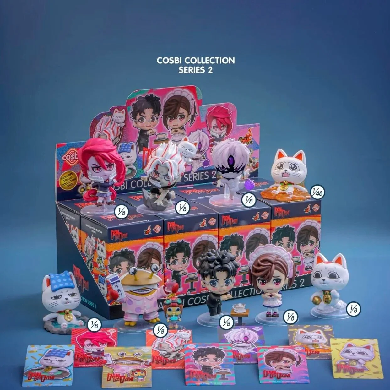 En stock: Figura miniatura oficial Hot Toys Dandadan COSBI, caja sorpresa, juguete coleccionable, adorno de escritorio, mercancía de anime, regalo decorativo.