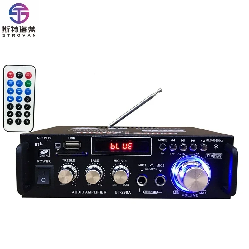 

Home Audio BT 5.0 Amplifier Channel 2.0 Mixer for Karaoke with USB TF RCA FM MIC Input HIFI Sound Amp