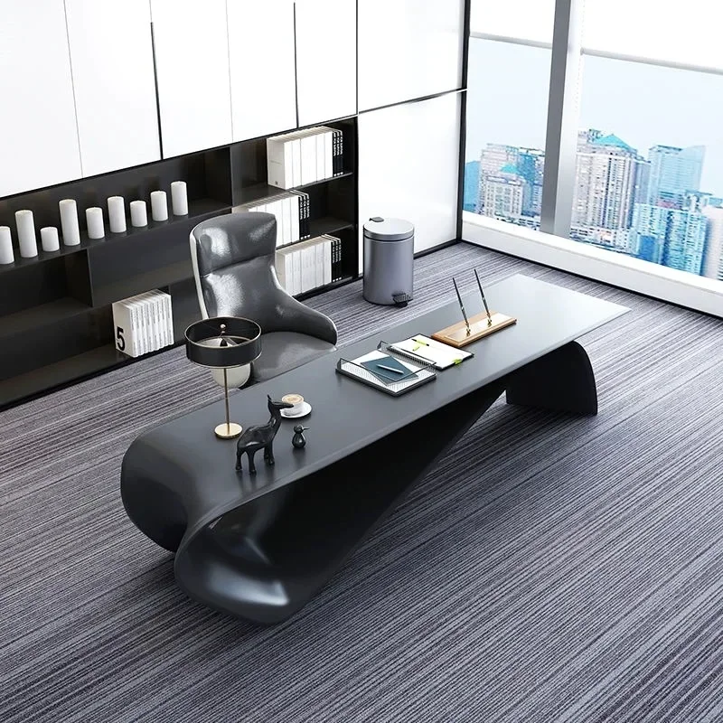 luxury desk designer special-shaped high-end FRP boss desk combination large class desk president table modern office furniture