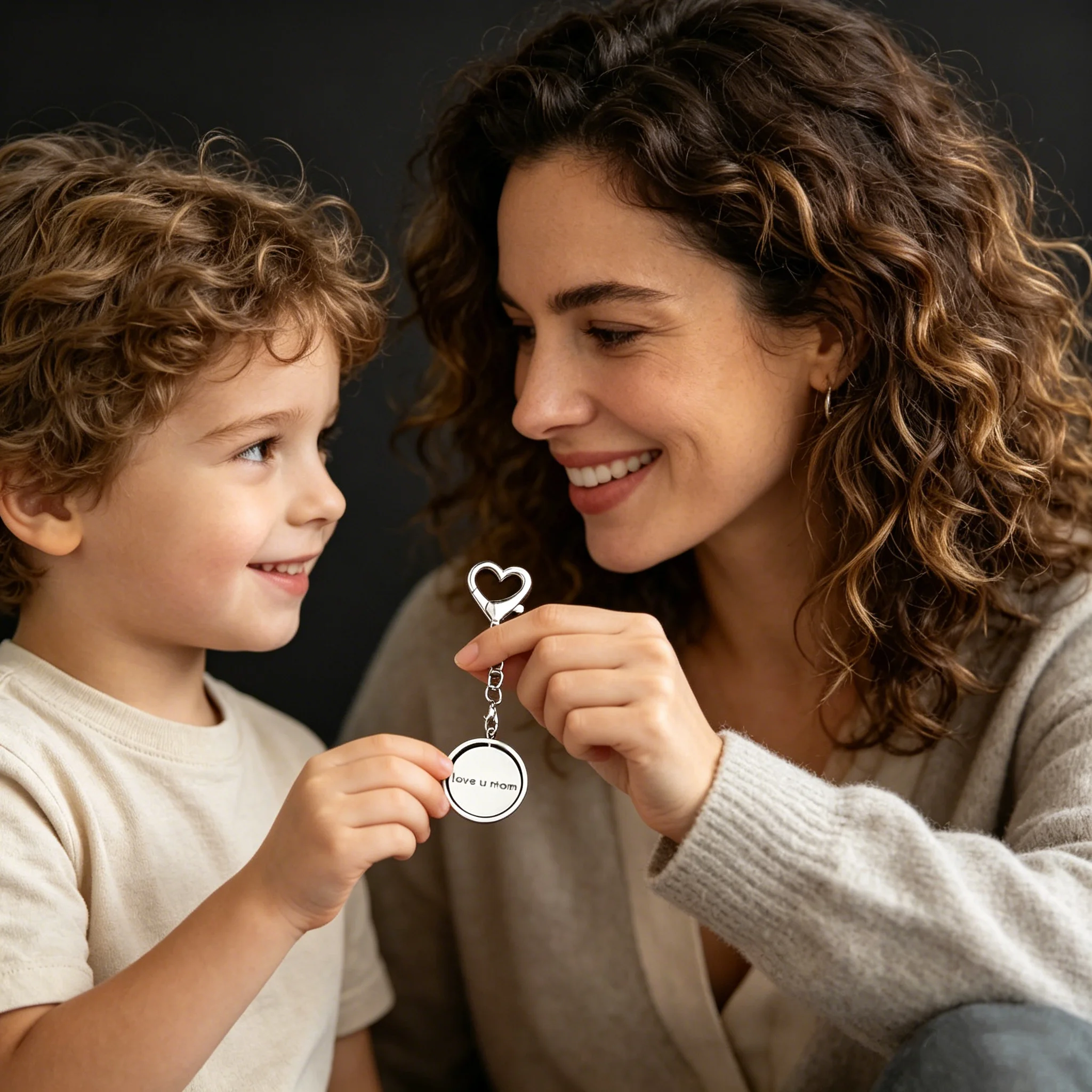 Personalisiertes Geschenk für Mama Papa Herzschloss-Schlüsselanhänger Edelstahl DIY Muttertag LOVE Bedeutungsvoller Taschenanhänger Gravierte Namen Schmuck – Detail 6