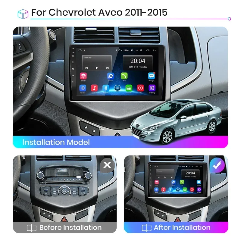 

8GB+128GB Carplay Radio For Chevrolet Aveo 2 Sonic T300 2011-2015 Car stereo Multimedia Player Android Auto GPS navigation 2DIN