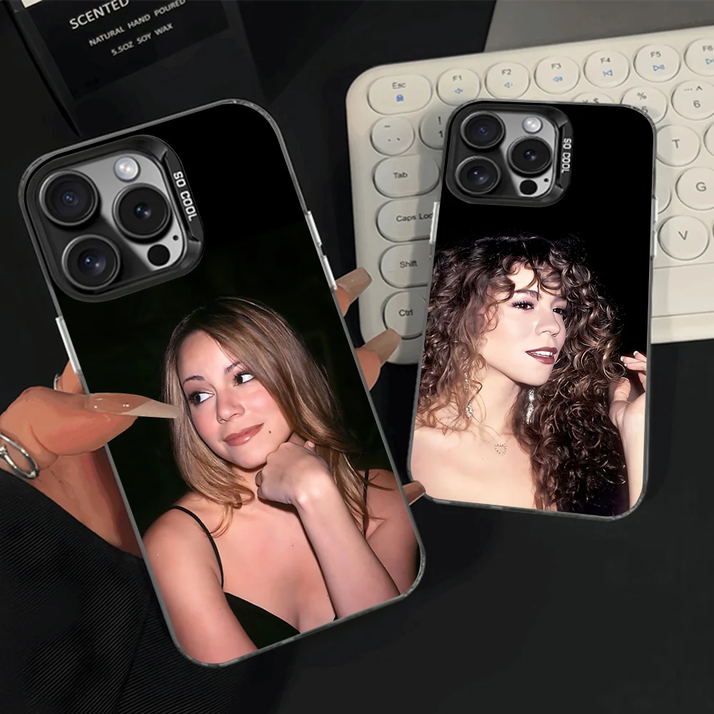 

M-Mariah RNB C-Carey Phone Case For iPhone 16,15,14,13,12,11,Pro,Max,Plus,Mini,XS,SE Anti Fall Black Matte Hard Bumper