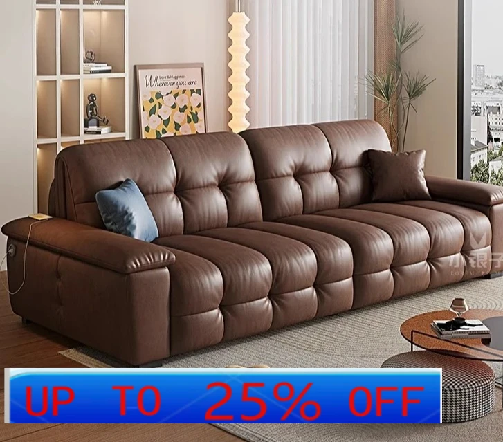 

LH new leather smart electric sofa bed foldable dual-purpose multi-functional living room balcony study