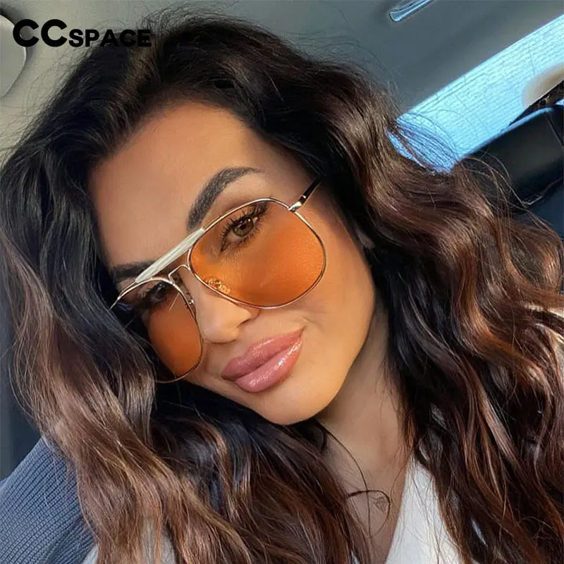 45811 Retro Oversized Metal Sunglasses Ladies Men Pilot Sunglasses Trend Designer Glasses UV400 2024 New