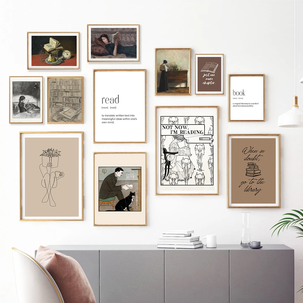 Book Definition Art Print Bookish Gallery Wall Art Canvas Painting Book Lover's Gift Bookworm Wall Pictures Library Decor