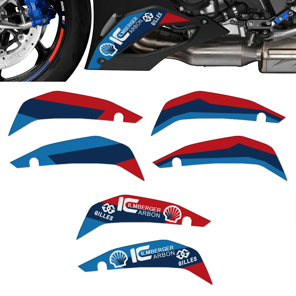 For BMW S1000RR M Motorsport 2019 2020 2021 2022 2023 3D Gel Engine Spoiler Protector Sticker Paint Protection Decal