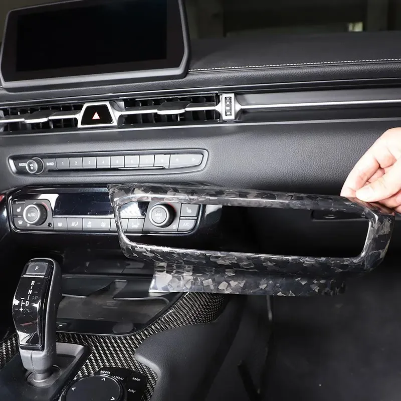 

For Toyota GR Supra A90 MK5 2019-26 Real Carbon Fiber Car Center Console Cover Decorative Panel Sticker Interior Car Accessories
