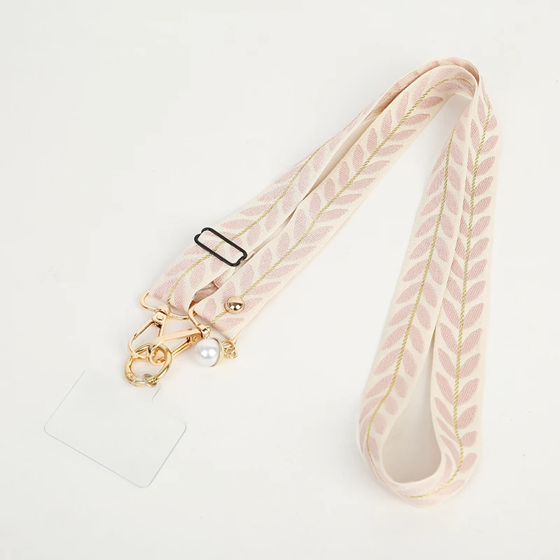Lange universele verstelbare telefoonkoord voor dames, crossbody schouderband, parel hanger, anti-verlieskoord - afbeelding 1