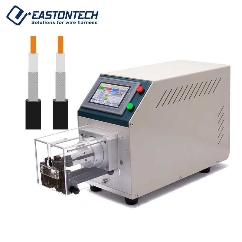 EW-06F SEMI-AUTO Multi-layer RG174 And RG58 Coaxial Cable Wire Stripping Machine Rotary Blade Cut Coaxial Cable Wire Stripper