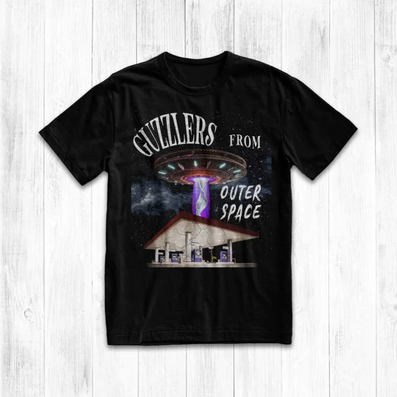 

00013231#A-Gas Prices T-Shirt, Funny Alien Shirt, Funny Graphic Tees, Vintage Distressed Design