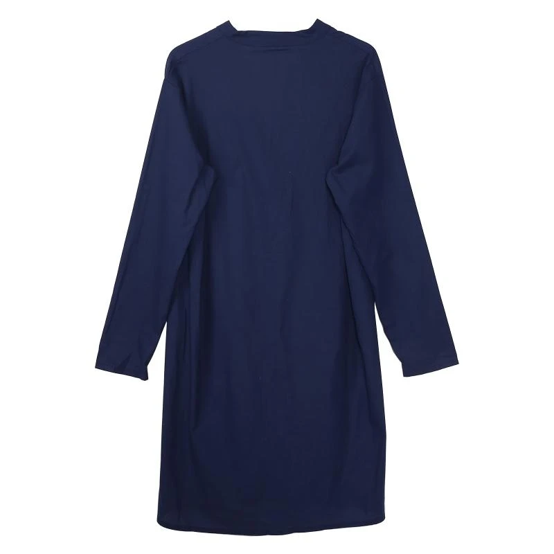 Đàn ông Hồi giáo Kurta áo phông tay dài tay đứng cổ áo kaftan áo rắn màu sắc chia rẽ áo choàng dài đầu gối Hồi giáo Hồi giáo Hồi