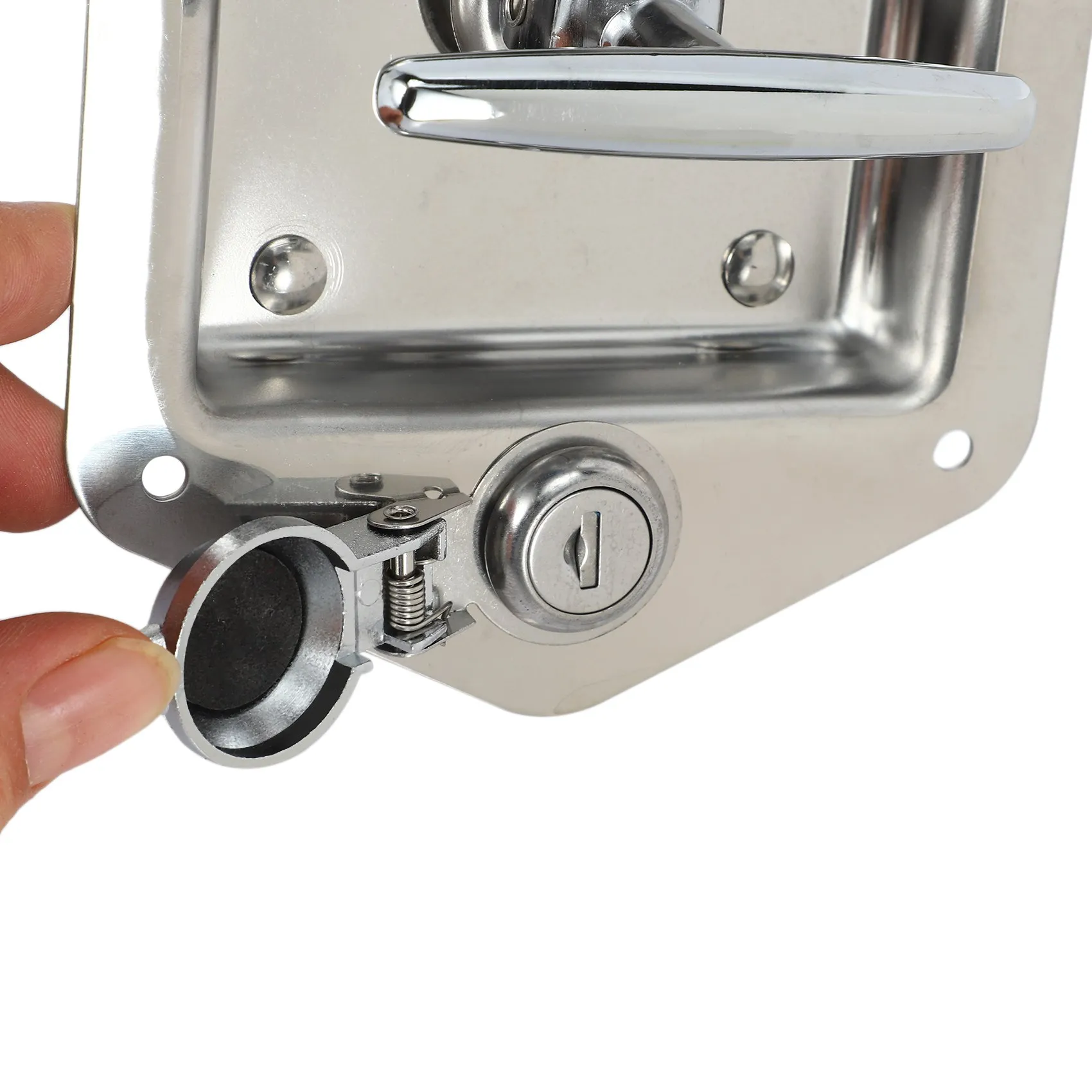 Pratico kit di chiavi per cassetta degli attrezzi con serratura pieghevole a forma di T in acciaio inossidabile per armadio elettrico per cassetta degli attrezzi per rimorchio per camion